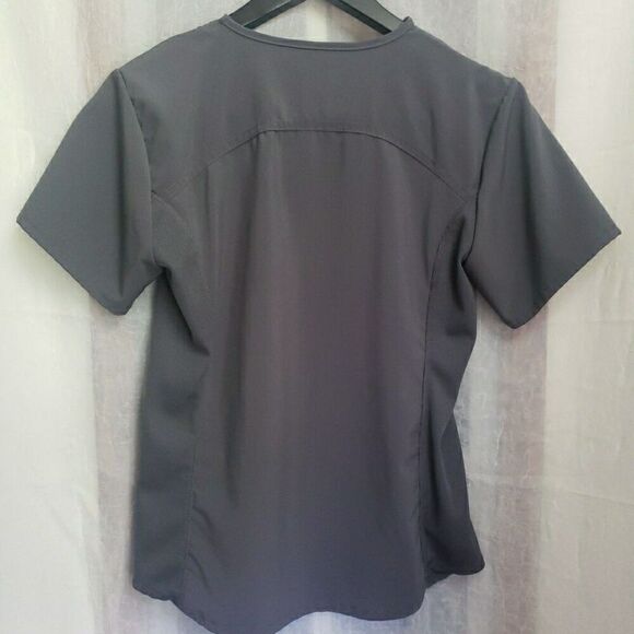 Scrubaid Scrub Top Dark Gray Zipper Front Scrubs Medical Vet Dental Women's S - Picture 4 of 8
